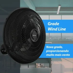 Ventilador De Parede Ventisol New Azul 3 Velocidades Estrutura Preto Diâmetro 50 Cm Material Das Pás Plástico 127 - Imagem 7