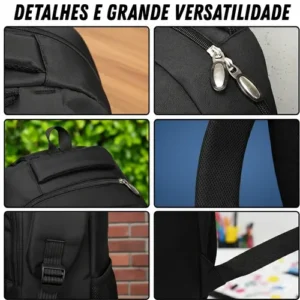 Mochila Notebook Impermeável Alça Reforçada Bolsa Grande Viagem Trabalho - Imagem 6