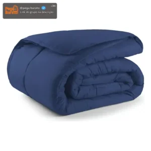 Edredom Casal Queen Micropercal 400 Fios Azul Marinho Hotel - Imagem 1