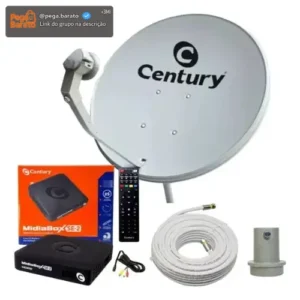 Kit Century Antena Parabólica Ku Midia 60cm Box Midiabox SE2 - Imagem 1
