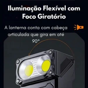 Lanterna Tatica Militar Potente Forte Recarregavel Multiuso Emergência Automotiva Prova Dagua C/ Power Bank - Imagem 7