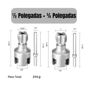 Kit 2 Chaves Rosqueador Tarraxa Cano Tubo PVC 1/2 3/4 Rosca Interna Externa Ferramenta Manual 2 Em 1 - Imagem 6