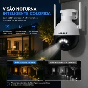 Câmera Dome Wi-fi Ptz 1080p Visão Noturna 30m Rotação 360° - Imagem 6
