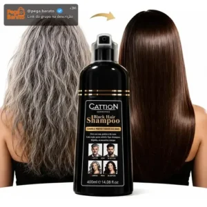 Shampoo Cation Preto Ou Castanho 400ml - Cobre Fios Brancos - Imagem 1