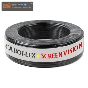 Fio 4mm Cabo Flexível Rolo Com 50 metros Elétrico 750v Cor Preto Marca Screen Vision - Imagem 1