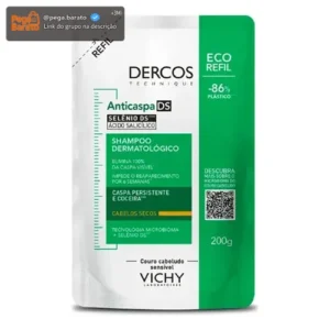 Shampoo Anticaspa Cabelos Secos com Selênio DS, Dercos DS Vichy, Refil 200g - Imagem 1