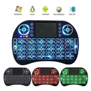 Mini Controle Led Teclado Sem Fio Smart Tv Box Netflix Cor Do Teclado Preto Exbom Bk-bti8 - Imagem 5