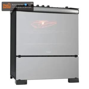 Fogão 5 Bocas Dako Diplomata Glass Style com Frente Espelhada Mesa de Vidro e Grill com Timer e Tripla Chama Bivolt - Imagem 1