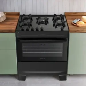 Fogão 5 Bocas Atlas Mônaco Top Glass Automático Mesa De Vidro Preto - Imagem 9