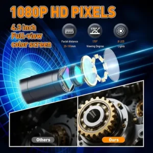 Câmera De Endoscópica 1080p C Cabo Semi-rígido 5m Borescópio - Imagem 8