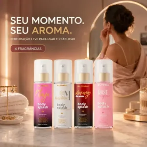 Kit 4 Body Splash Feminino Perfume 200ml Desodorante Colônia Corporal Alta Fixação Para Dia & Noite - Imagem 4