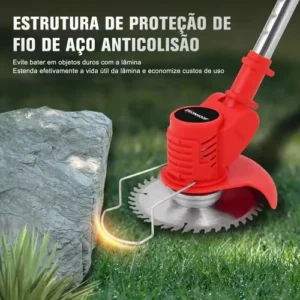 Roçadeira Cortador De Grama Eletrico 2 Baterias Com Road - Imagem 9