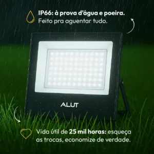 Kit 10 Refletor Led 100w 6500k Bivolt A Prova D'água Alut - Imagem 5