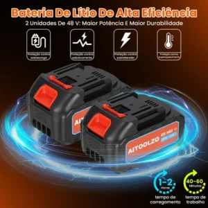 Motosserra Elétrica Brushless 12 Polegadas C/2 Baterias 48v - Imagem 5