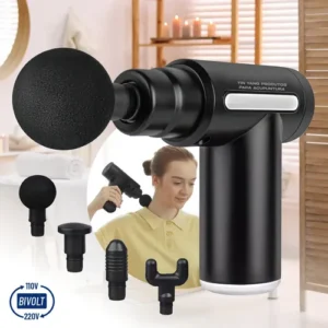 Pistola Massageadora Muscular Profissional Portátil Recarregável Sem Fio 6 Velocidades Massageador Elétrico Corporal Para Alívio de Dores Relaxamento Recuperação Muscular Fisioterapia - Imagem 7
