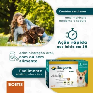 Simparic 20mg Antipulgas 5 A 10kg Zoetis 3 Comprimidos - Imagem 3