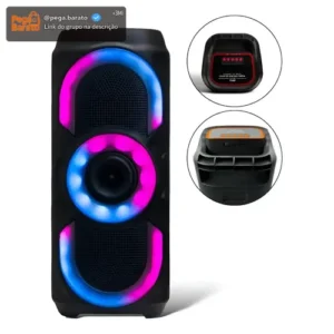 Caixa De Som Bluetooth Potente 50w Rgb Tws Usb Fm Portátil - Imagem 1