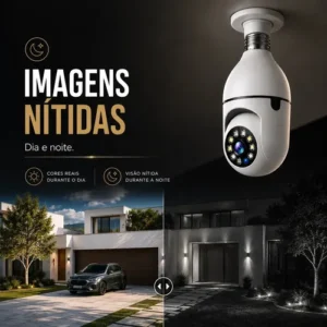 Câmera de Segurança Lâmpada Techfun Wi-Fi PTZ 1080p com Visão Noturna e Áudio Duplo - Imagem 3