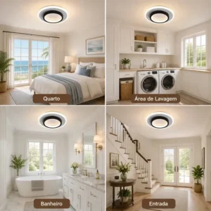 Luminária De Teto Sobrepor Plafon LED Pendente Redonda Luz Moderna - Luz Branco Frio, Quente e Neutro - Imagem 4