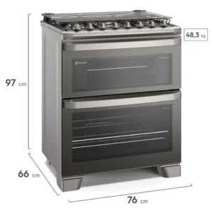 Fogão 5 bocas Electrolux Cinza Experience 2 Fornos, PerfectCook360 e Tripla Chama FE5DC - Imagem 3