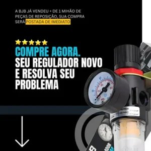 Filtro Regulador Ar Compressor 1/4 Com Manometro E Suporte - Imagem 8