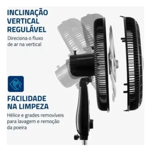 Ventilador de Coluna 40cm Super Power VSP40C 6 Pás 3 Velocidades Mondial - Imagem 5