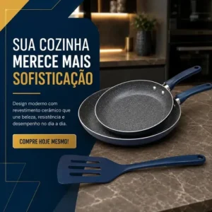 Frigideira Cerâmica Indução Antiaderente Azul 20cm Sem Oléo - Imagem 8