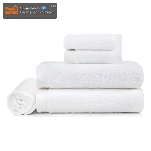 Jogo Banhão Imperial Karsten 5 Peças Gigante 100% Algodão Branco Lisa