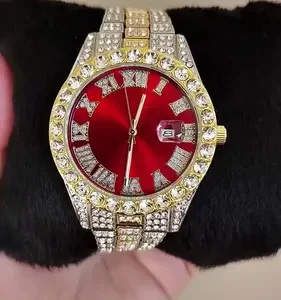 Relogio Prata Masculino Feminino Cravejado Metal Diamante - Imagem 7