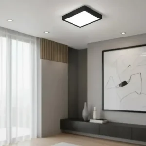 Plafon Led Quadrado Sobrepor Estrutura Preta Bivolt 110v/220v Painel Luminária Com Driver 18w Slim 20x20 Teto Quarto Sala Cozinha Corredor Escritório Forro Gesso Pvc Madeira 6500K Vmd Homecenter - Imagem 5