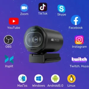 EMEET S600 4K 30FPS Webcam 1080P 60Fps Camera Para Pc Kit Videoconfercncia Live Streaming Com Tripé Autofoco Microfone - Imagem 12