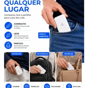 Power Bank Carregador Magsafe 5000mh Magnético Iphone Induçã - Imagem 5