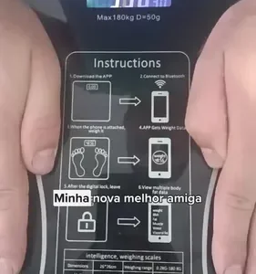Balança Digital Com Display Lcd Bluetooth Bioimpedância App Cor Preto - Imagem 2
