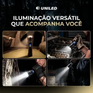 Lanterna Militar Tatica LED Mais Forte do Mundo Potente Zoom Telescópico Alto Brilho Resistente Agua Sitio Fazenda UNILED - Imagem 13