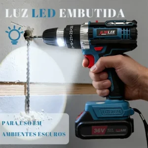 Parafusadeira E Furadeira À Bateria 36v Sem Fio Bivolt Azul-celeste 50hz/60hz 127/220v - Imagem 6