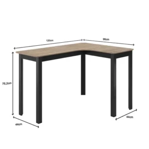 Mesa em L Orgânica Curva 120cm para PC Escrivaninha de Canto Home Office Design Industrial Moderno Gamer, Estação de Trabalho Angular para Escritório – Modelo Legos - Imagem 3