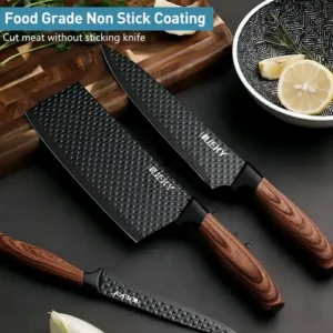 Kit Jogo De Facas Inox Corte Afiado Antiaderente Presente Cor Marrom-escuro - Imagem 6