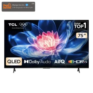 TCL, Smart TV 75" T6C, 4K QLED, Tela HVA, HDR10+ e Google TV - Imagem 1