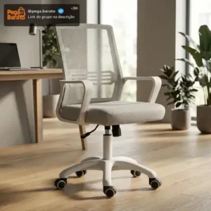 Cadeira Escritório Astrella Vega Ergonômica E Giratória Cinza Malha - Imagem 1
