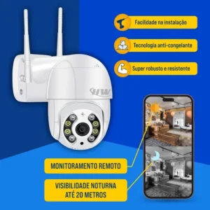 Câmera De Segurança Wi-fi Ip Prova D'água Infravermelho Hd Icsee Interna Externa HW - Imagem 6