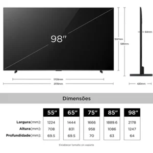 Smart Tv Tcl 98 Qled Mini Led 4k P8l Wifi Bluetooth 98p8l - Imagem 4
