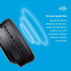 Headphone Bluetooth Bass 300 I2go Até 10h De Bateria Cor Preto - Imagem 4