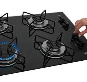 Cooktop a Gás Fischer 4 Bocas Fit Line Trempe Esmaltada Aramado - Imagem 2