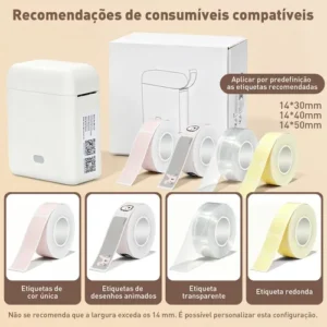 Impressora Termica Mini Etiqueta Portatil Bluetooth +5 Rolo - Imagem 10