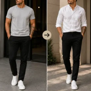 Calça Sarja Masculina Social Slim Elastano Bolso Embutido - Imagem 3