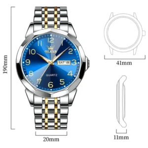 Relógio Masculino Original Olevs 9970 Aço Luminoso Clássico - Imagem 10
