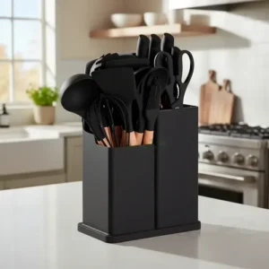 Conjunto 19 Peças Utensílios Cozinha Silicone Preto Helplo - Imagem 4