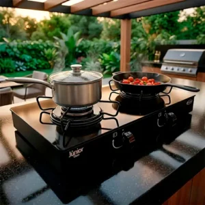 Fogão Cooktop De Mesa Portátil A Gás 2 Bocas Vidro Clarice - Imagem 9