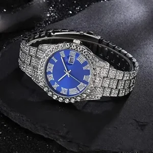 Relogio Quartzo Prata Masculino Diamante Cravejado - Imagem 6
