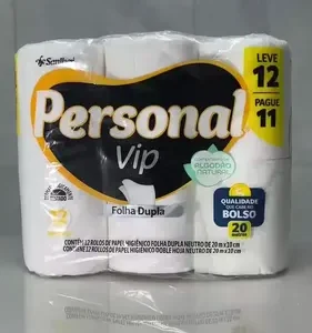 Papel Higiênico Personal Vip Folha Dupla Neutro Kit Com 12 Unidades Super Macio - Imagem 2